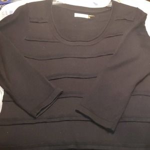 Calvin Klein Black Textured Sweater Dress L